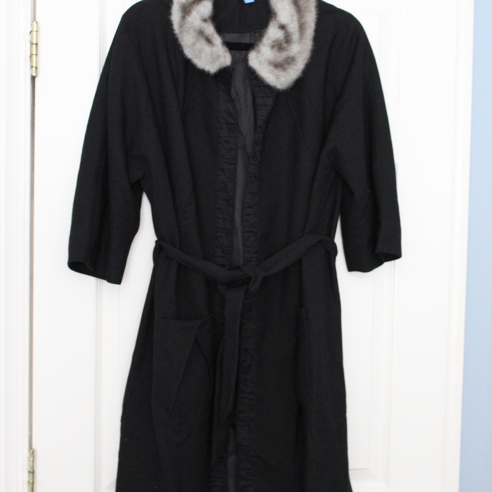 Simply Vera Vera Wang Black Duster Coat SZ XL